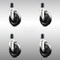 Service Caster 5 Inch 316SS Soft Rubber Wheel Swivel 1-5/8 Inch Expanding Stem Caster Set SCC SCC-SS316EX20S514-SRS-158-4 - alternate 2